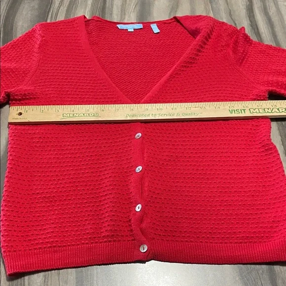 Draper James Red Cardigan Sweater - Picture 4 of 5